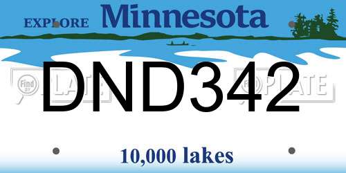 DND342 Minnesota License Plate