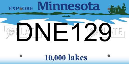 DNE129 Minnesota License Plate