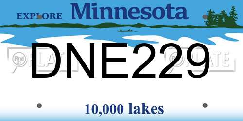 DNE229 Minnesota License Plate