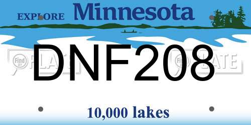 DNF208 Minnesota License Plate