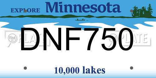 DNF750 Minnesota License Plate