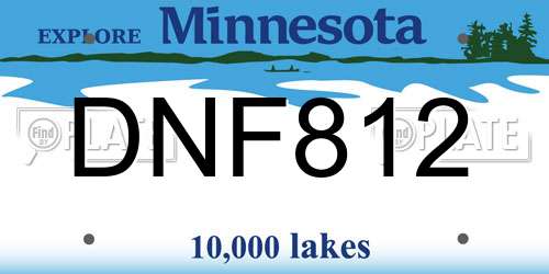 DNF812 Minnesota License Plate