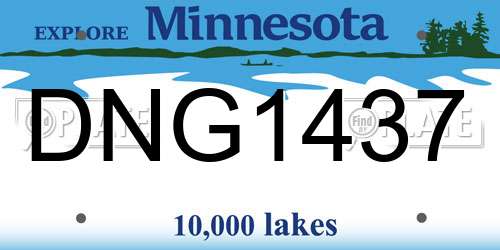 DNG1437 Minnesota License Plate