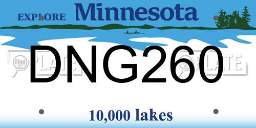 DNG260 Minnesota License Plate