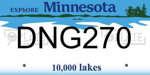 DNG270 Minnesota License Plate