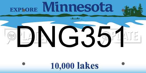 DNG351 Minnesota License Plate
