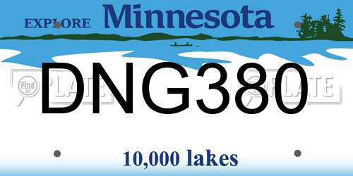 DNG380 Minnesota License Plate
