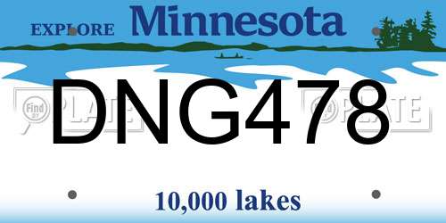 DNG478 Minnesota License Plate