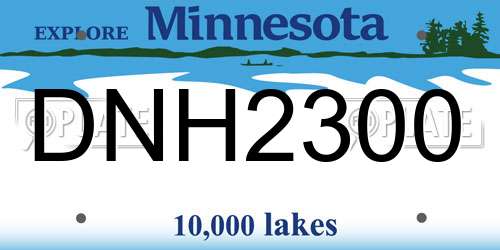 DNH2300 Minnesota License Plate