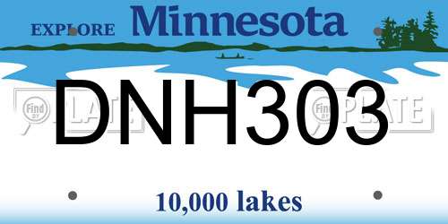 DNH303 Minnesota License Plate
