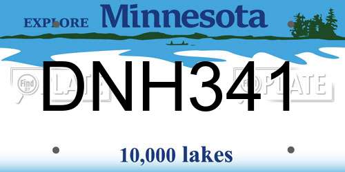 DNH341 Minnesota License Plate