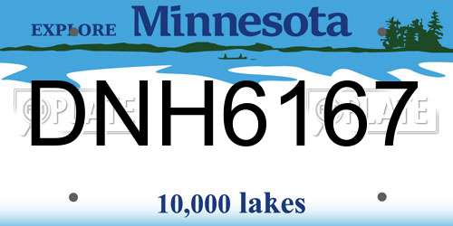 DNH6167 Minnesota License Plate