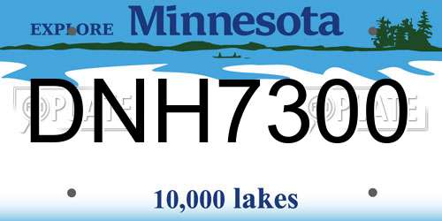 DNH7300 Minnesota License Plate