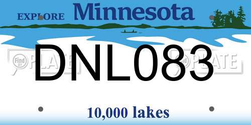 DNL083 Minnesota License Plate