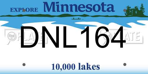 DNL164 Minnesota License Plate