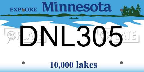 DNL305 Minnesota License Plate