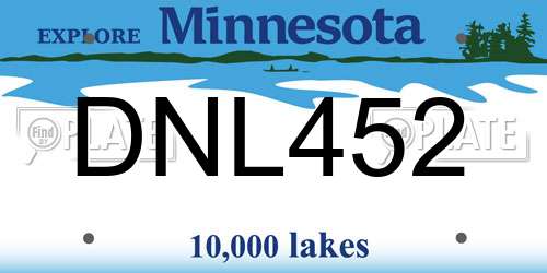 DNL452 Minnesota License Plate