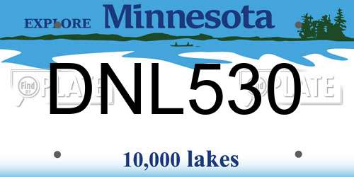 DNL530 Minnesota License Plate