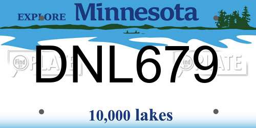 DNL679 Minnesota License Plate