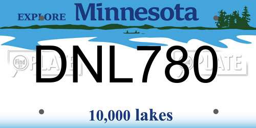 DNL780 Minnesota License Plate
