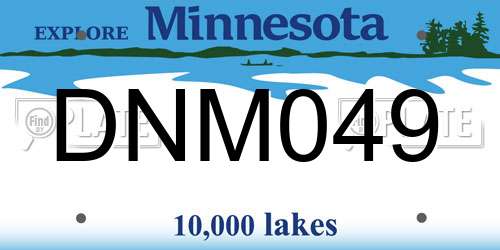 DNM049 Minnesota License Plate