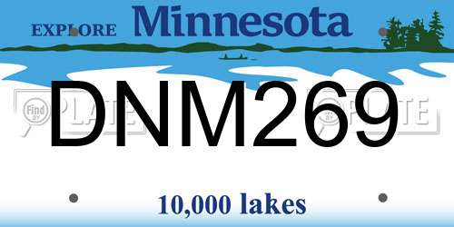 DNM269 Minnesota License Plate