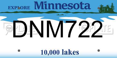 DNM722 Minnesota License Plate