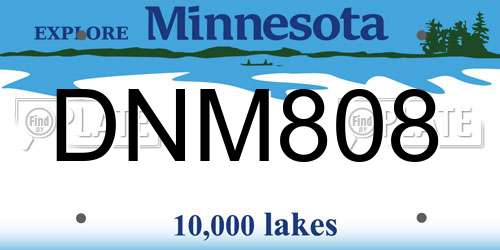 DNM808 Minnesota License Plate