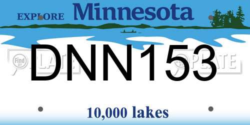 DNN153 Minnesota License Plate