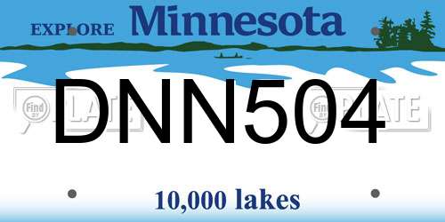 DNN504 Minnesota License Plate