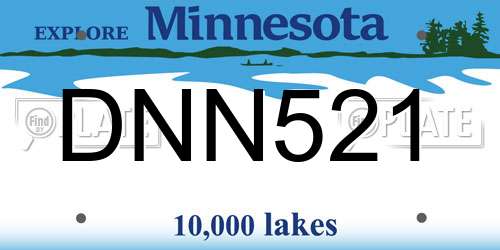DNN521 Minnesota License Plate