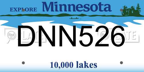 DNN526 Minnesota License Plate
