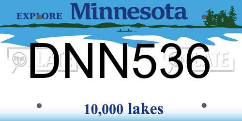 DNN536 Minnesota License Plate