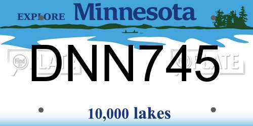 DNN745 Minnesota License Plate