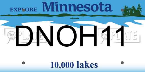 DNOH11 Minnesota License Plate