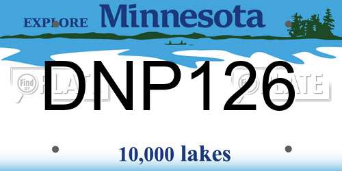 DNP126 Minnesota License Plate