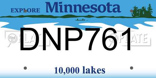 DNP761 Minnesota License Plate