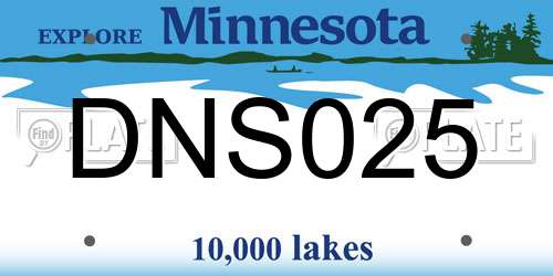 DNS025 Minnesota License Plate