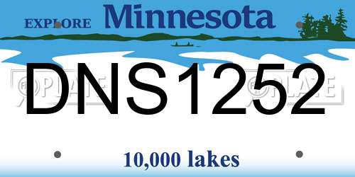 DNS1252 Minnesota License Plate