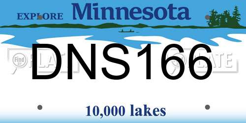 DNS166 Minnesota License Plate