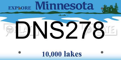 DNS278 Minnesota License Plate