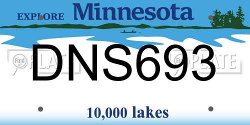 DNS693 Minnesota License Plate