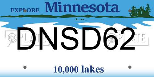DNSD62 Minnesota License Plate