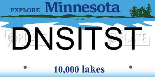 DNSITST Minnesota License Plate