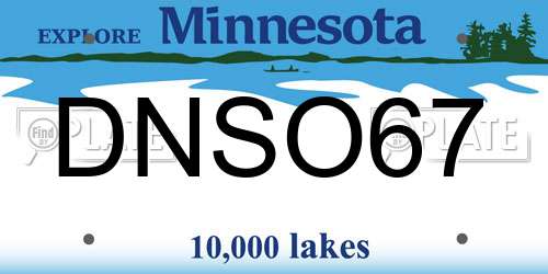DNSO67 Minnesota License Plate