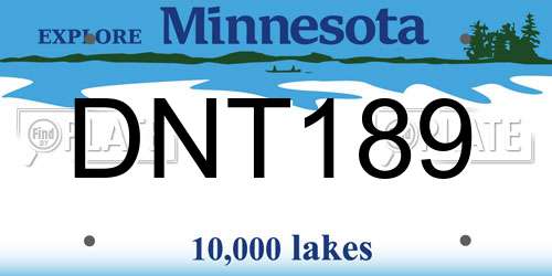 DNT189 Minnesota License Plate