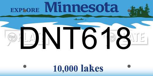 DNT618 Minnesota License Plate