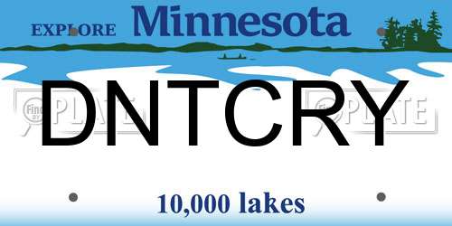 DNTCRY Minnesota License Plate