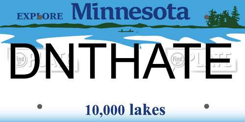 DNTHATE Minnesota License Plate