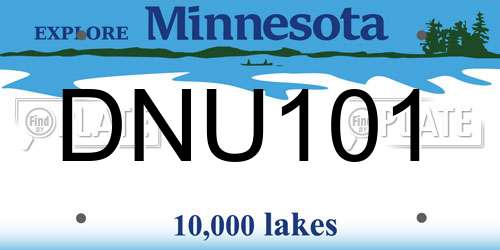 DNU101 Minnesota License Plate